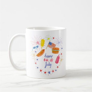Amerikanische Unabhängigkeitstag Watercolor GRILLE Kaffeetasse