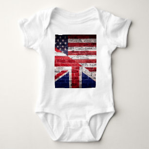 Amerikanische und britische Flagge Baby Strampler