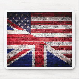 Amerikanische und britische Flagge Mousepad