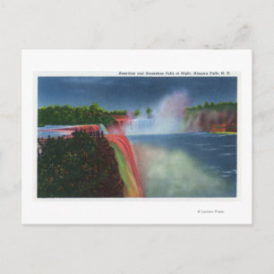 Amerikanische und Horseshoe Falls beleuchtet Postkarte