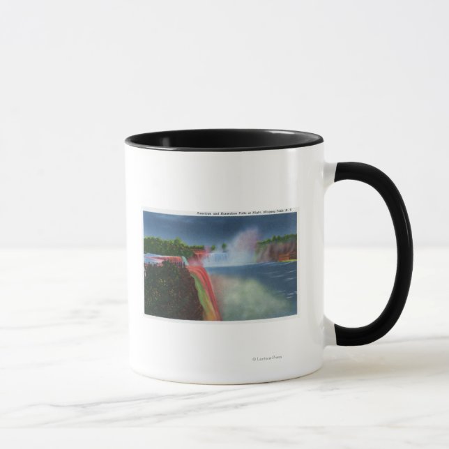 Amerikanische und Horseshoe Falls beleuchtet Tasse (Rechts)