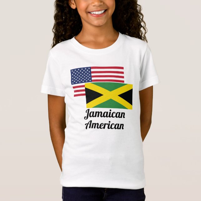 Amerikanische und jamaikanische Flagge T-Shirt (Vorderseite)
