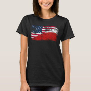 Amerikanische und polnische Flagge zu einer kombin T-Shirt