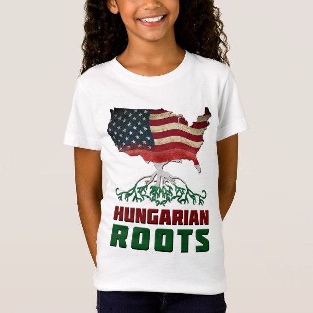Amerikanische ungarische Wurzeln T-Shirt (Vorderseite)