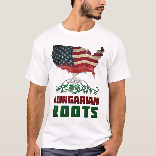 Amerikanische ungarische Wurzeln T-Shirt (Vorderseite)