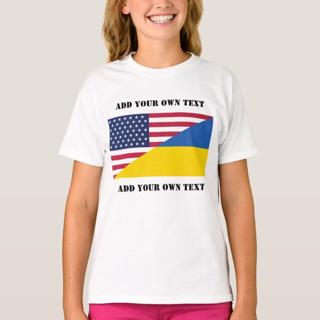 Amerikanische Unterstützung für die Ukraine T-Shirt (Vorderseite)