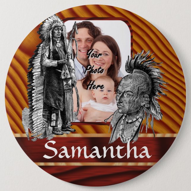 Amerikanische Ureinwohner Button (Vorderseite)