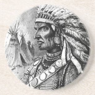 Amerikanische Ureinwohner Chief Untersetzer