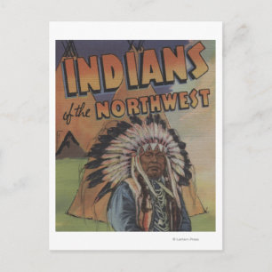 Amerikanische Ureinwohner des Nordwestens - Indisc Postkarte
