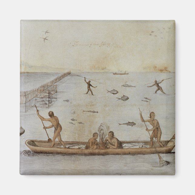 Amerikanische Ureinwohner Fischerei Magnet (Vorne)