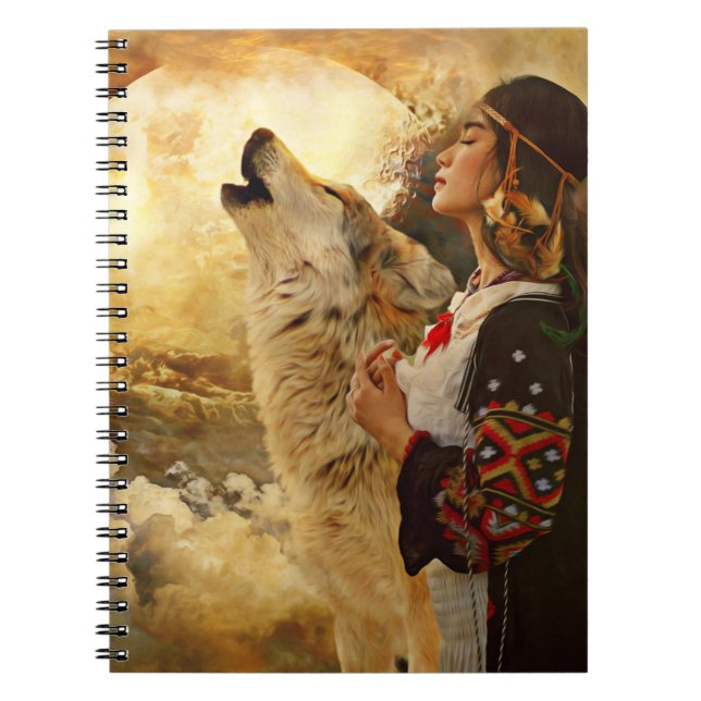 AMERIKANISCHE UREINWOHNER FRAMAN GIRL NOTEBOOK JOU NOTIZBLOCK (Vorderseite)