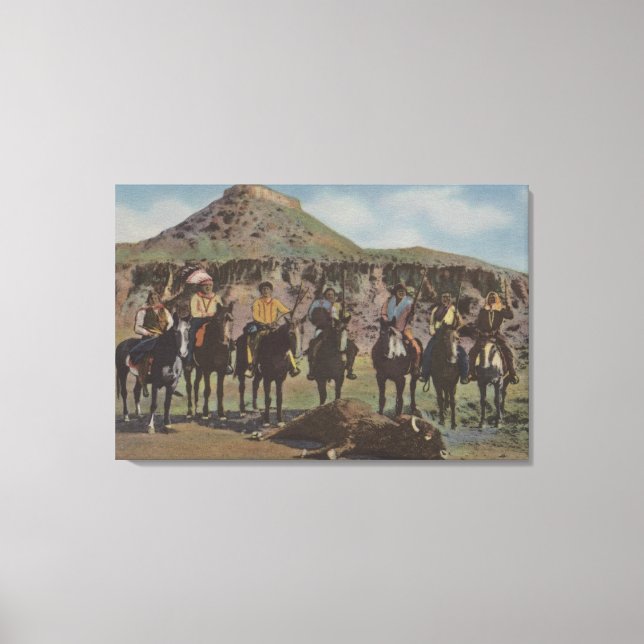 Amerikanische Ureinwohner im Nordwesten - Eine Buf Leinwanddruck (Vorderseite)