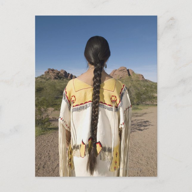 Amerikanische Ureinwohner in traditioneller Kleidu Postkarte (Vorderseite)