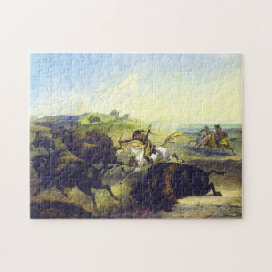 Amerikanische Ureinwohner Jagd auf Bison Karl Bodm Puzzle