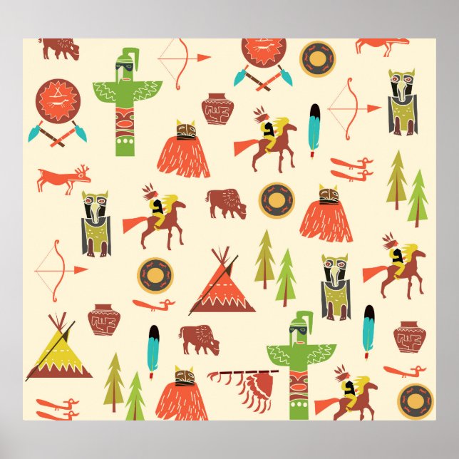 Amerikanische Ureinwohner: Kulturgeschichte Poster (Vorne)