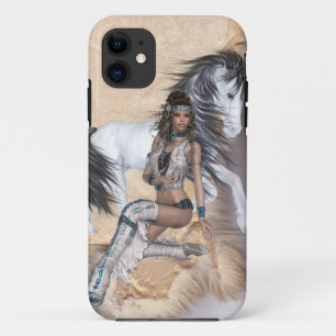 Amerikanische Ureinwohner Prinzessin und Weißpferd iPhone 11 Hülle