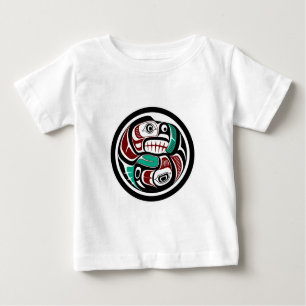 Amerikanische Ureinwohner Rot Haida Art Otter Salm Baby T-shirt