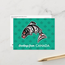 Amerikanische Ureinwohner Rot Haida Art Salmon