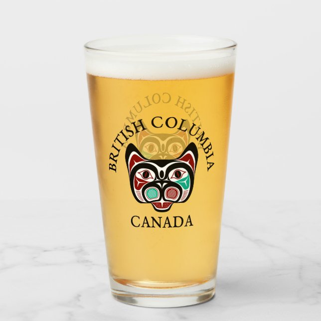 Amerikanische Ureinwohner Rot Schwarzer Grüner Vec Glas (Rückseite (gefüllt))