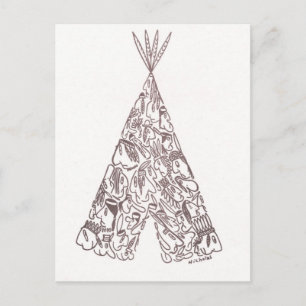 amerikanische Ureinwohner - TEPEE - aus kleinen am Postkarte