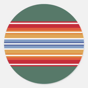 amerikanische Ureinwohner, traditionelle Textilmot Runder Aufkleber