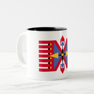 amerikanische Ureinwohner, traditionelle Textilmot Zweifarbige Tasse