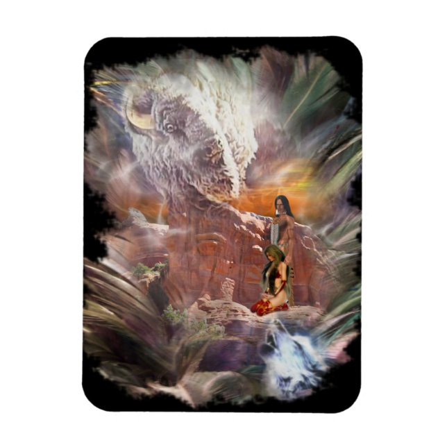 Amerikanische Ureinwohner Wedding Night Vignette Magnet (Vertikal)