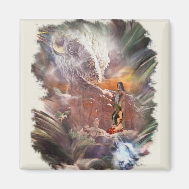 Amerikanische Ureinwohner Wedding Night Vignette Magnet (Vorne)