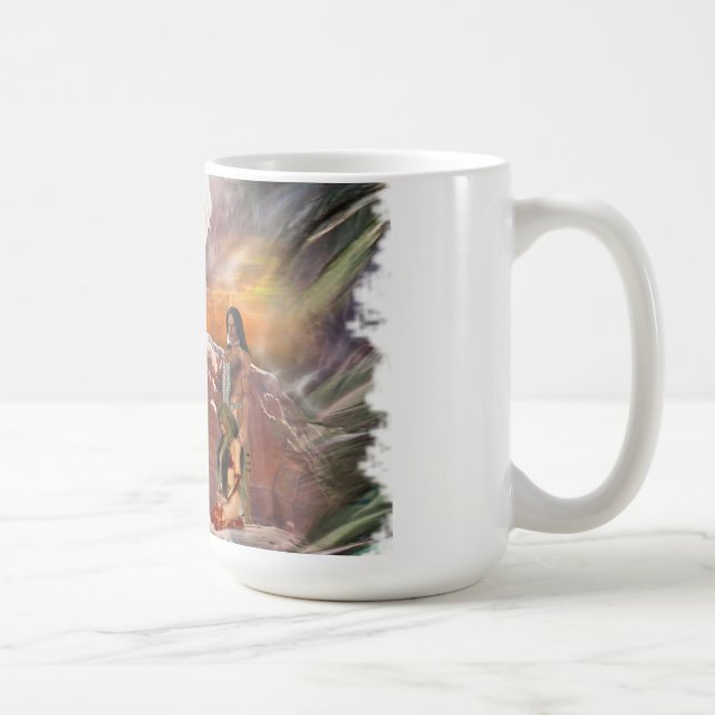 Amerikanische Ureinwohner Wedding Night Vignette Tasse (Rechts)