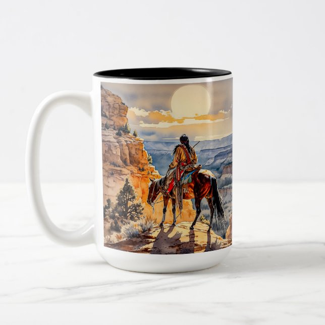 Amerikanische Ureinwohner Zweifarbige Tasse (Links)