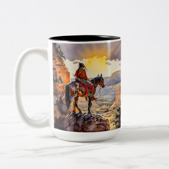 Amerikanische Ureinwohner Zweifarbige Tasse (Links)