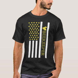 Amerikanische US-Flagge Bienen Imker Vintage Imker T-Shirt