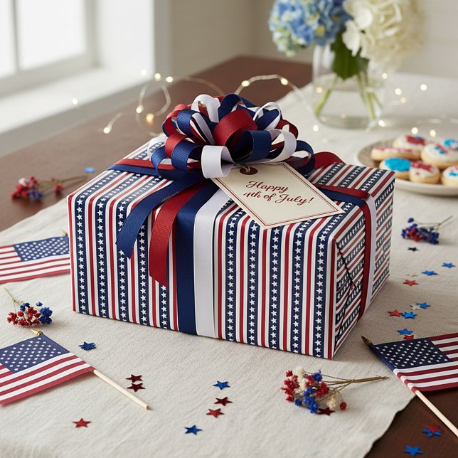 Amerikanische US Flagge Geschenkpapier (Von Creator hochgeladen)