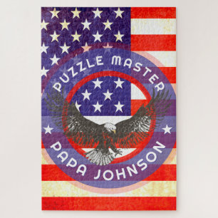 Amerikanische US-Flagge in rot, weiß und blau Puzzle