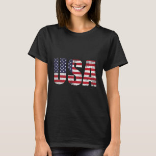 Amerikanische USA-Flagge 4. Juli Patriotische Männ T-Shirt