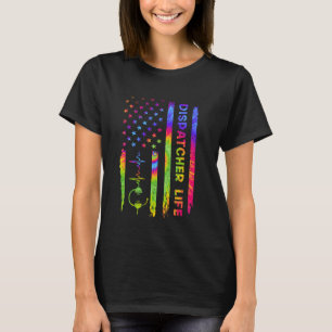 Amerikanische USA-Flagge 911-Dispatcher Vintage-Ti T-Shirt