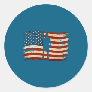 Amerikanische USA-Flagge Basketball Patriotische S Runder Aufkleber