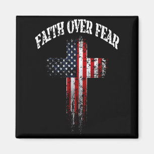 Amerikanische USA-Flagge Christliches Kreuz Glaube Magnet