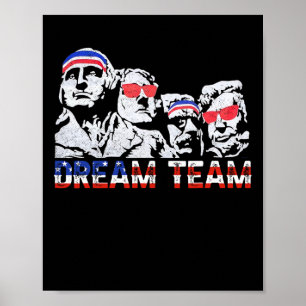 Amerikanische USA-Flagge Dream Team Lustig Patriot Poster