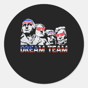 Amerikanische USA-Flagge Dream Team Lustig Patriot Runder Aufkleber