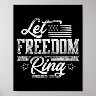 Amerikanische USA-Flagge Lass Freiheit Klingeln 4. Poster