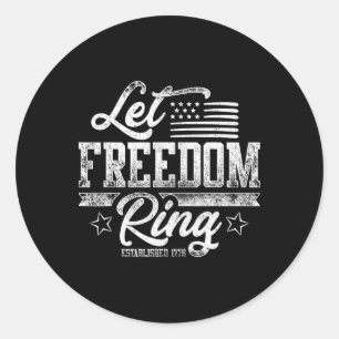 Amerikanische USA-Flagge Lass Freiheit Klingeln 4. Runder Aufkleber
