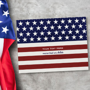 Amerikanische USA-Flagge Patriotisch 4. Juli Rücks Postkarte