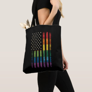Amerikanische USA-Flagge Regenbogen Stolz Schwul L
