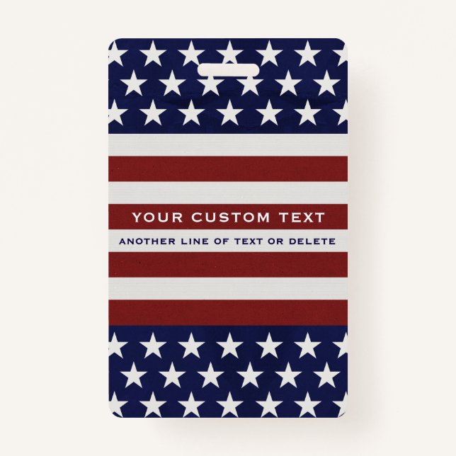 Amerikanische USA-Flaggen-patriotische am 4. Juli Ausweis (Vorderseite)