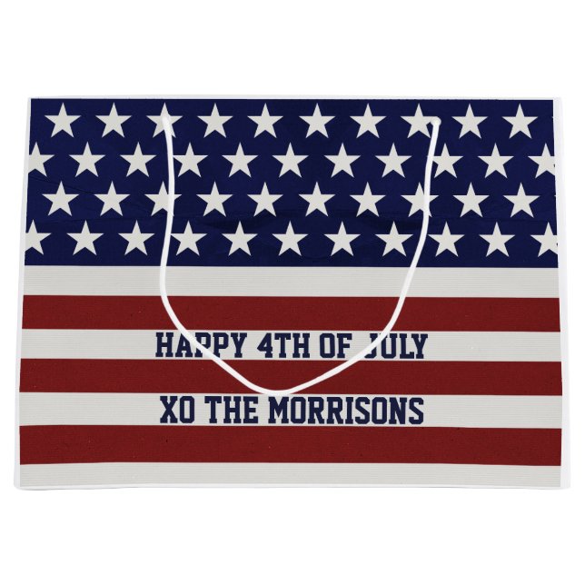 Amerikanische USA-Flaggen-patriotische am 4. Juli Große Geschenktüte (Vorderseite)