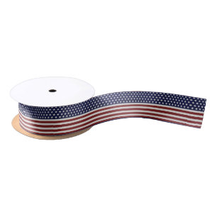 Amerikanische USA-Flaggen-patriotische am 4. Juli Satinband