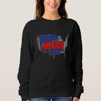 Amerikanische USA-Karte 4. Juli Patriotischer Unab Sweatshirt