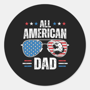 Amerikanische Vater 4. Juli Vatertag Sungles Fami Runder Aufkleber