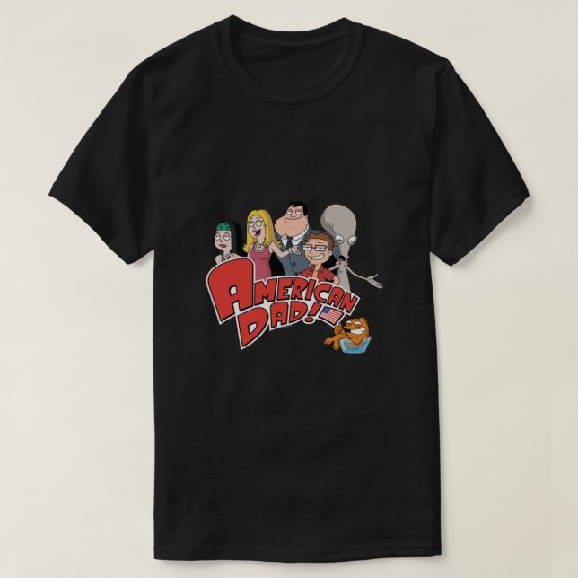 Amerikanische Vater-Familie mit Logo T-Shirt (Design vorne)